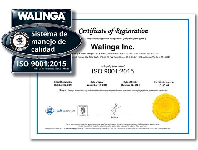Certificado de registro ISO 9001: 2015